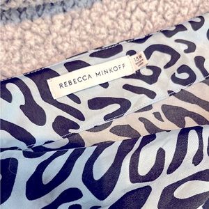 Rebecca Minkoff pale blue leopard print midi skirt 18 w